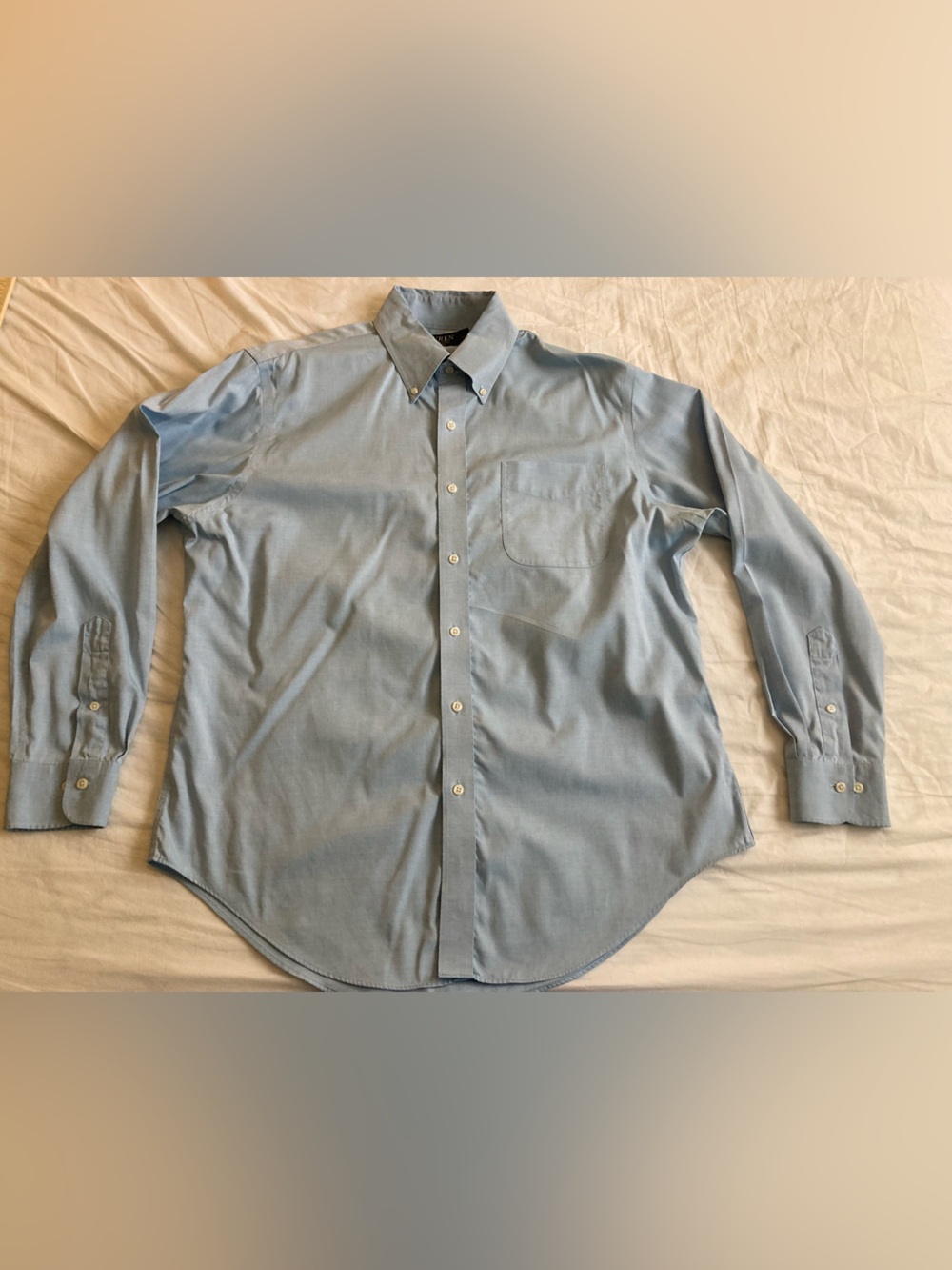 Lauren Ralph Lauren Blue Button Down Mens L 16 1/2